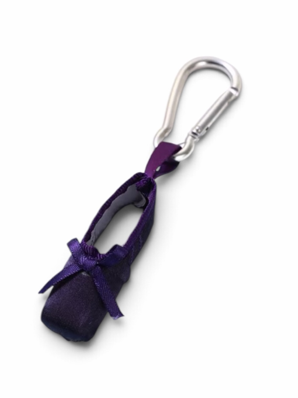 Ballet Slipper Bag Charm Keychain - Dark Purple